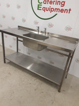 Stainless Steel Single Sink With Twin Drainers 160x60cm (NCE5128)