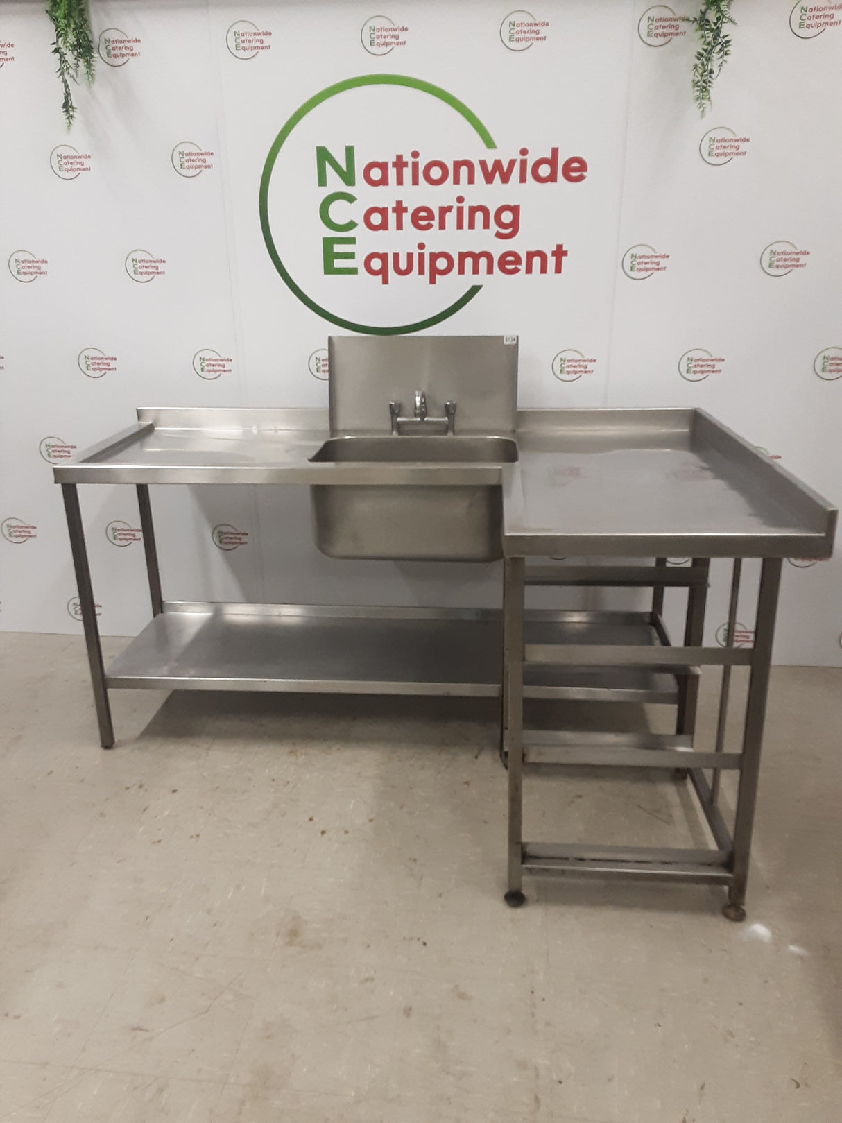 Stainless Steel Single Corner Sink 185x122cm (NCE5134)