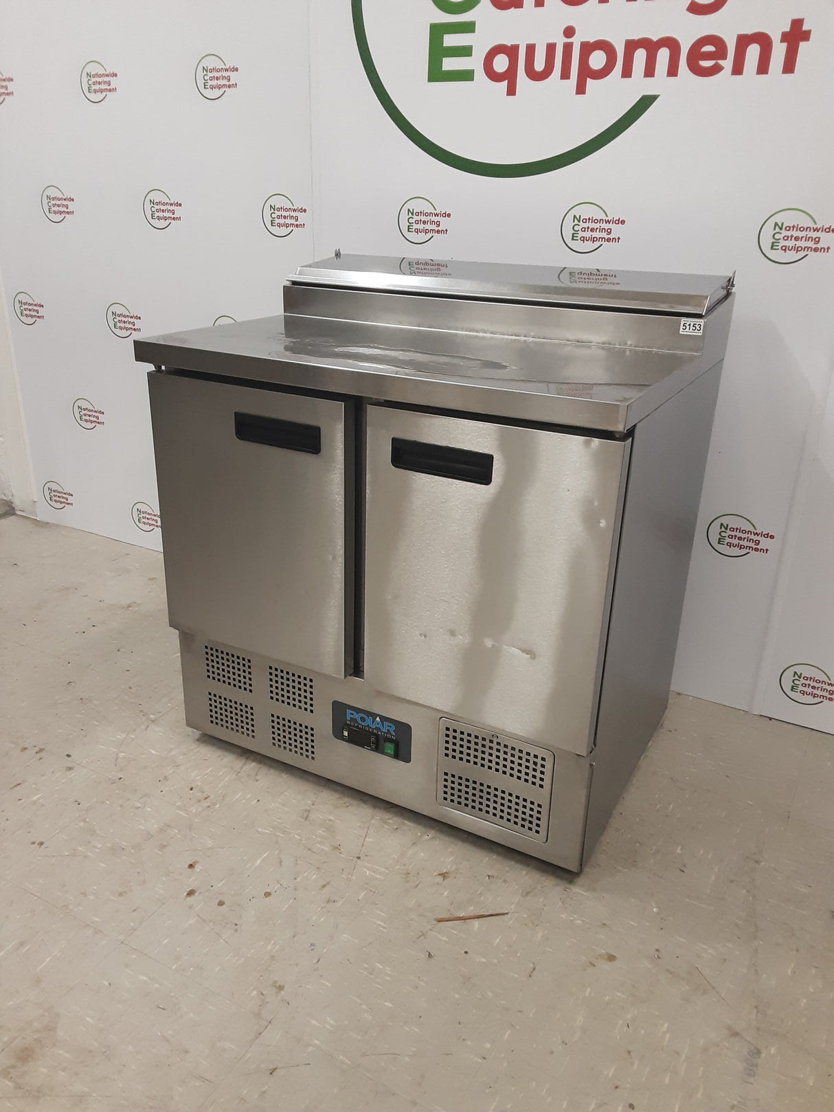 Polar Two Door Counter Fridge With Toppings Opening, Model-G604 (NCE5153)