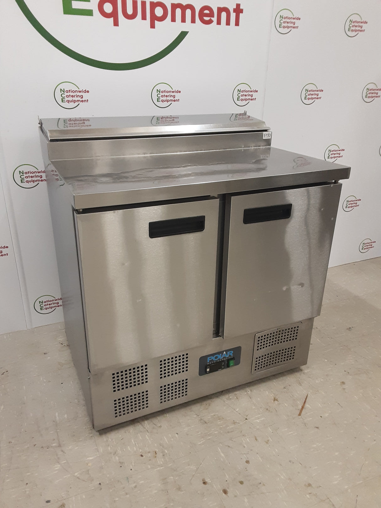 Polar Two Door Counter Fridge With Toppings Opening, Model-G604 (NCE5153)