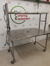 Stainless Steel Mobile Table With Appliance Space, Shelf Above and Plug Sockets (NCE5468)