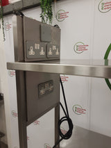 Stainless Steel Mobile Table With Appliance Space, Shelf Above and Plug Sockets (NCE5468)