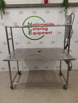 Stainless Steel Mobile Table With Appliance Space, Shelf Above and Plug Sockets (NCE5468)