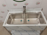 Hamoki Stainless Steel Double Sink, No Drainer, Tap Included (NCE5488)
