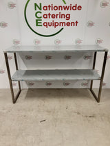 New/Un-Used Stainless Steel Two Tier Tabletop Shelving Unit, 165x50cm (NCE5505)