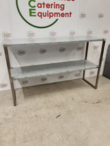 New/Un-Used Stainless Steel Two Tier Tabletop Shelving Unit, 165x50cm (NCE5505)