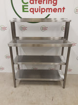 Stainless Steel Table With Two Lower Shelves & Shelving Above 100x40cm (NCE5510)