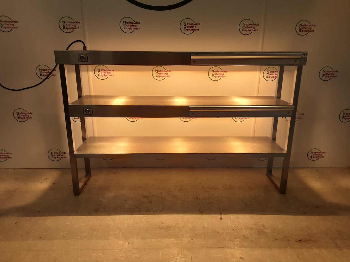 Stainless Steel Tabletop Three Tier Heated Gantry (Top Two Tiers Heated),140cm, 13amp (NCE5495)