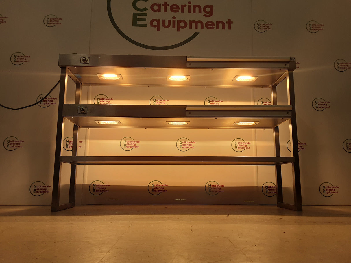 Stainless Steel Tabletop Three Tier Heated Gantry (Top Two Tiers Heated),140cm, 13amp (NCE5495)