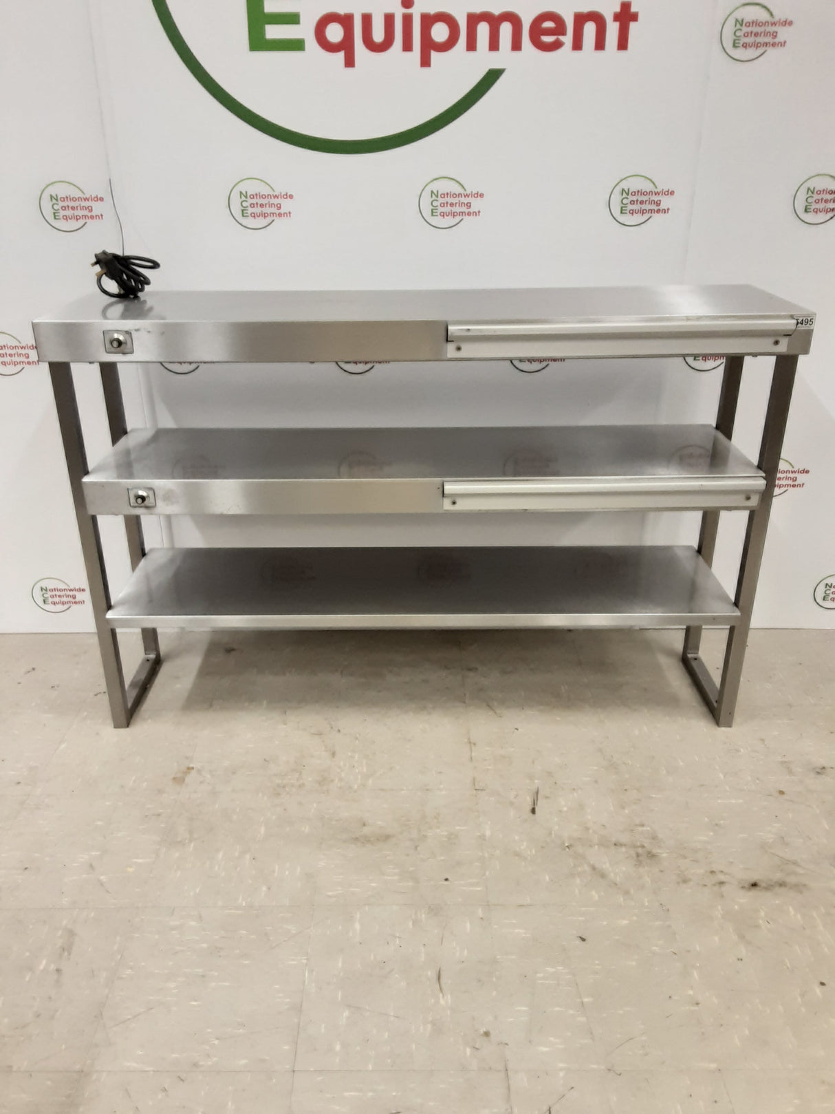 Stainless Steel Tabletop Three Tier Heated Gantry (Top Two Tiers Heated),140cm, 13amp (NCE5495)