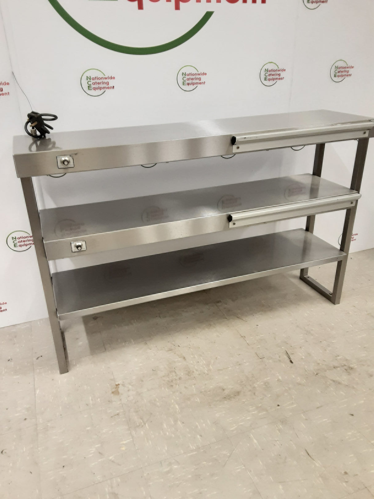 Stainless Steel Tabletop Three Tier Heated Gantry (Top Two Tiers Heated),140cm, 13amp (NCE5495)