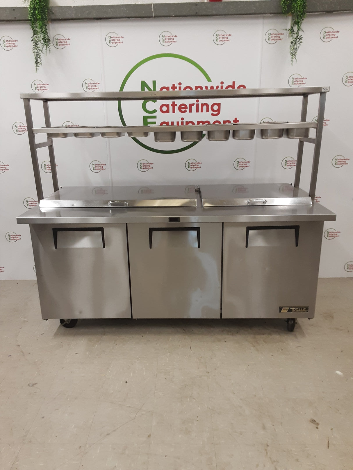 True Three Door Counter Fridge With Toppings Openings, Shelving, Extra Deep (NCE5427)