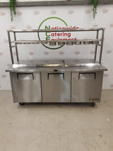 True Three Door Counter Fridge With Toppings Openings, Shelving, Extra Deep (NCE5427)