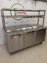 True Three Door Counter Fridge With Toppings Openings, Shelving, Extra Deep (NCE5427)