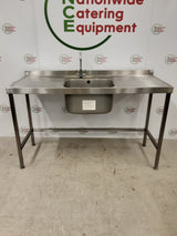 Stainless Steel Single Sink, Twin Drainers, 150x60cm (NCE5570)