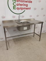 Stainless Steel Single Sink, Twin Drainers, 150x60cm (NCE5570)