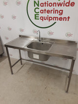 Stainless Steel Single Sink, Twin Drainers, 150x60cm (NCE5570)