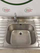 Stainless Steel Single Sink, Twin Drainers, 150x60cm (NCE5570)