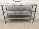 Stainless Steel Three Tier Heated (Top Two Tiers Heated) Tabletop Gantry, 13amp, Double Lights (NCE5565)