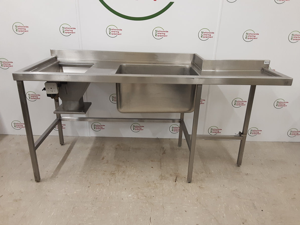CLEARANCE Stainless Steel Single Sink- Corner Cut Out, Waste Disposal Hole, 180cm (NCE5632)