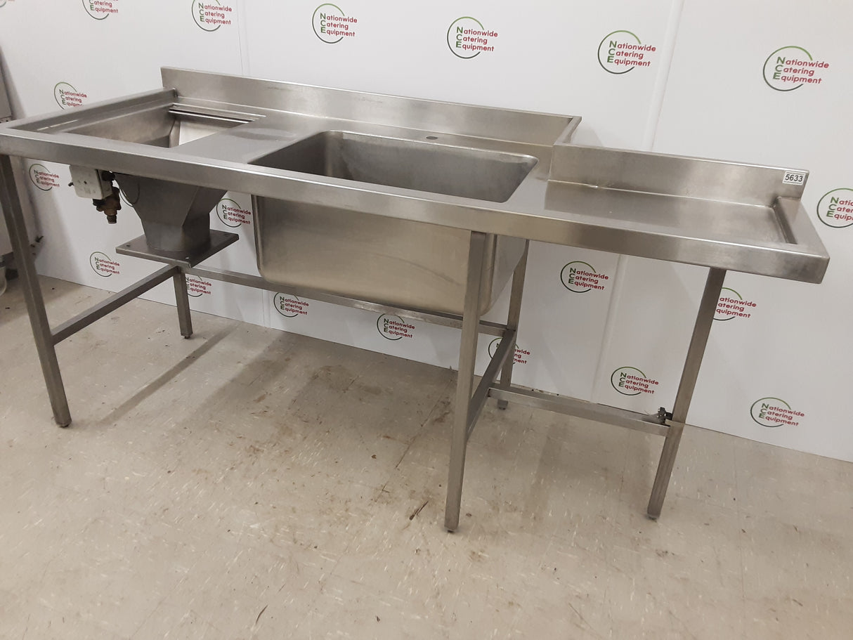 CLEARANCE Stainless Steel Single Sink- Corner Cut Out, Waste Disposal Hole, 180cm (NCE5632)