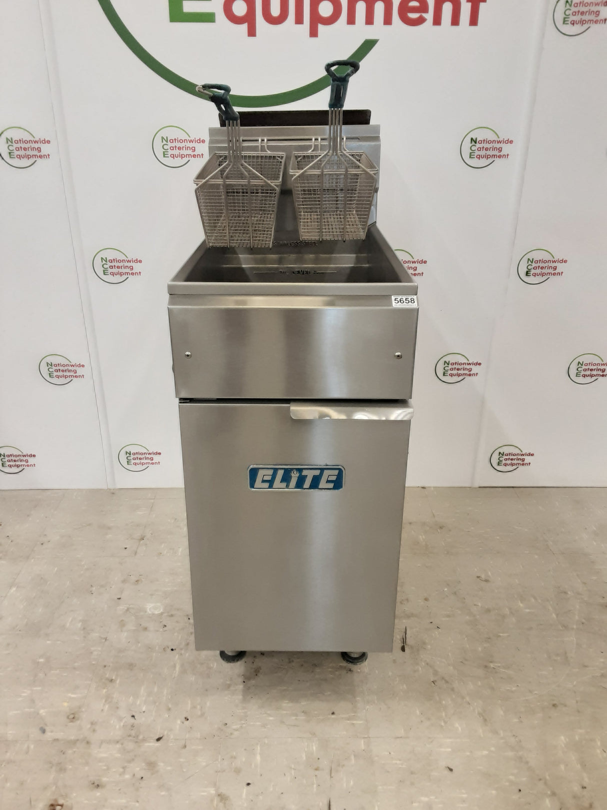 Elite Single Tabletop Double Basket Fryer - Natural Gas (NCE5658)