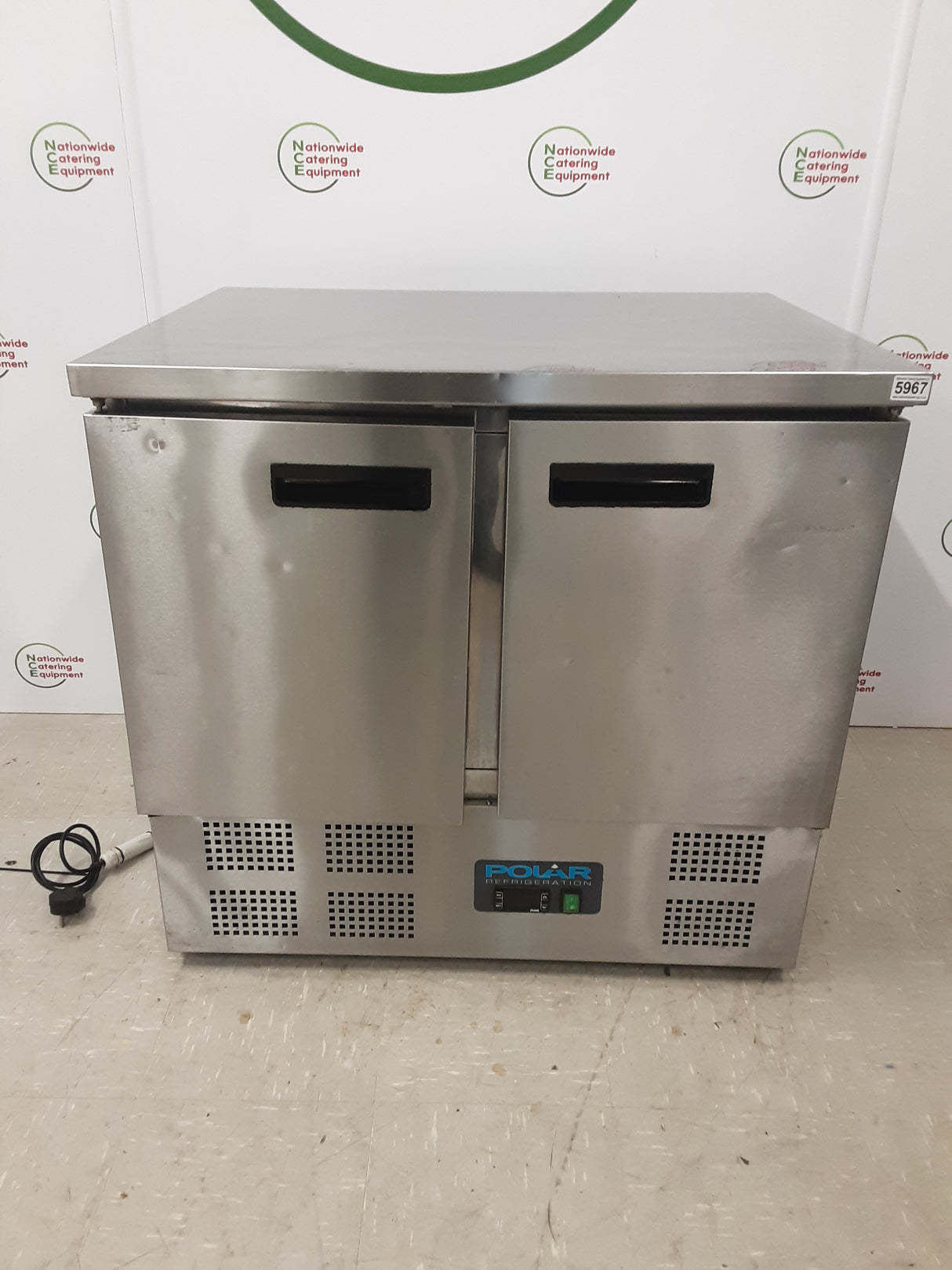 Polar 90cm Two Door Flat Counter Fridge, Model- U636 (NCE5967)