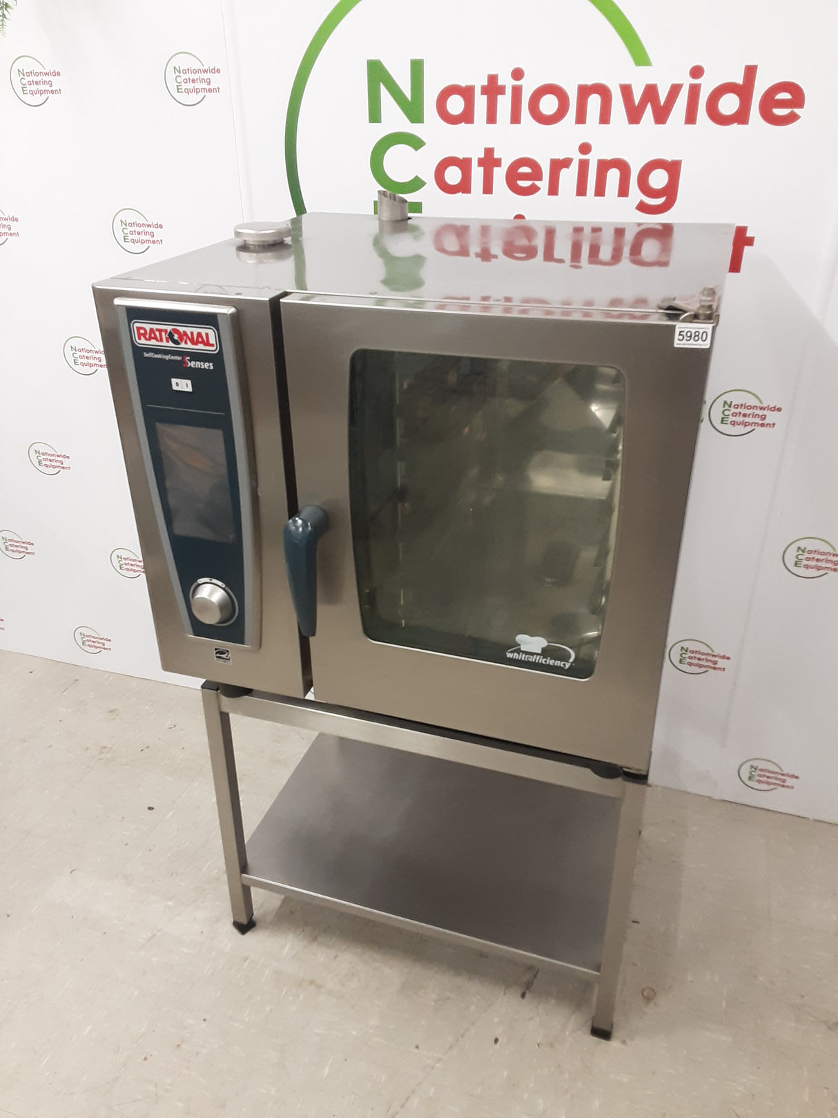 Rational SCC, 5 Senses, White Efficiency, Six Grid Electric Combi Oven On Stand (NCE5980)