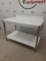 New/Un-Used Stainless Steel  120x70cmTable With Lower Shelf & Upstand (NCE5974)