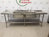 Stainless Steel Double Sink With Twin Drainers, 240x65cm (NCE6000)