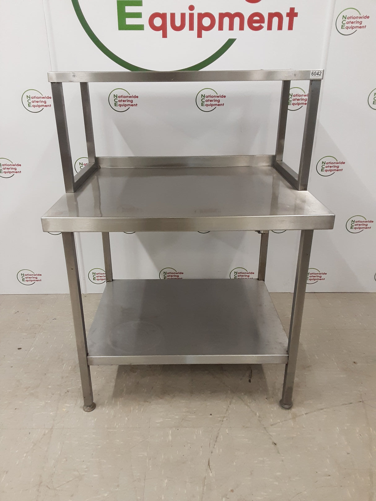 Stainless Steel Table With Over Table Shelf Attached (NCE6043)