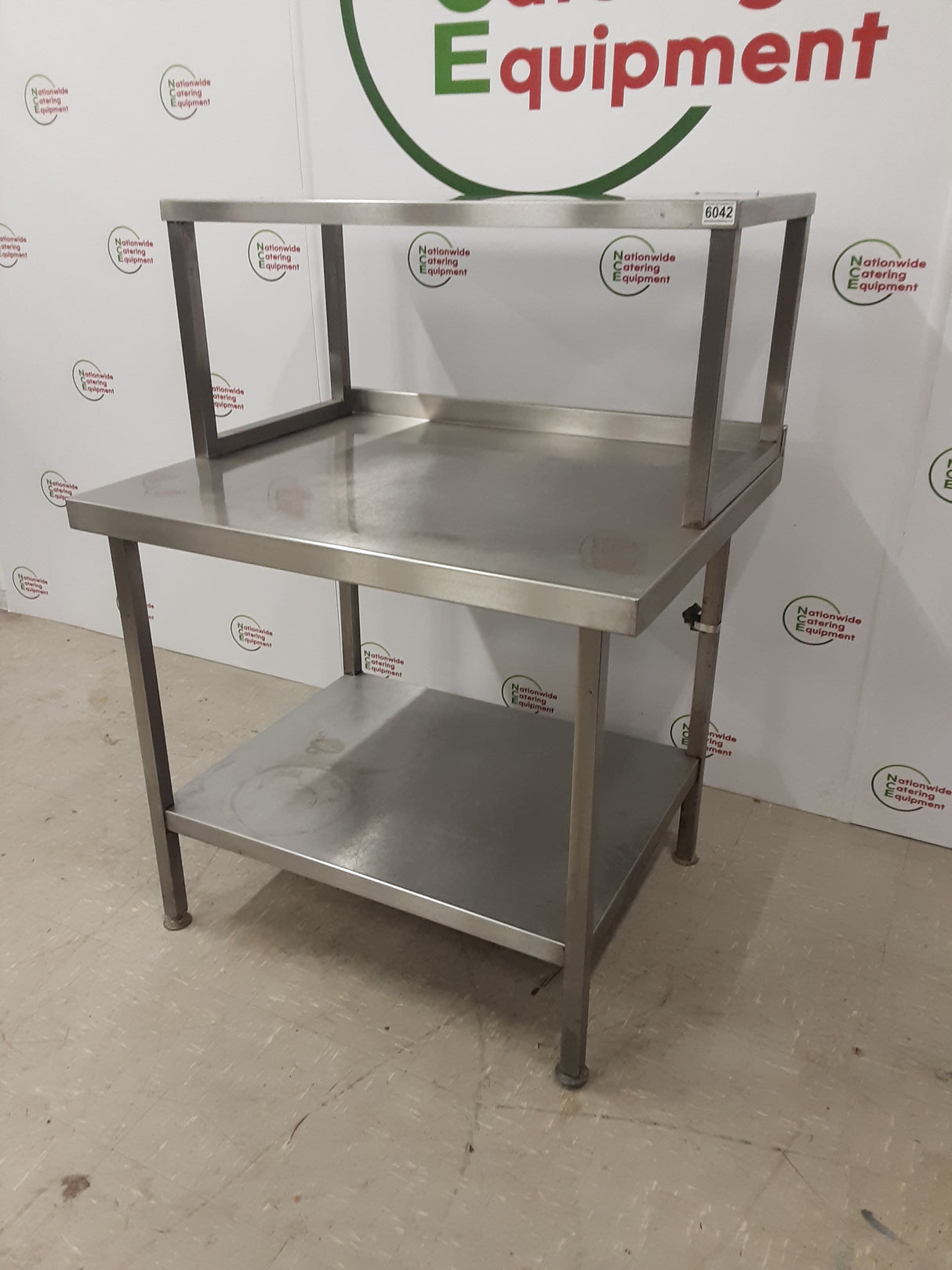 Stainless Steel Table With Over Table Shelf Attached (NCE6043)