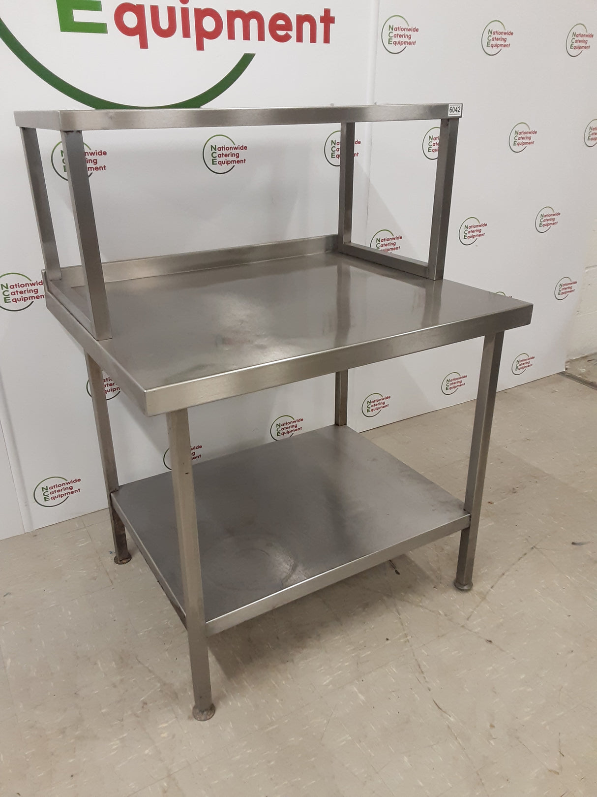 Stainless Steel Table With Over Table Shelf Attached (NCE6043)