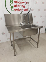 Stainless Steel Dishwasher Entry Sink, With Pre-Wash Spray, 115x75cm (NCE6088)