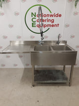 Stainless Steel Double Dishwasher Sink With Pre Wash Spray, 160cm  (NCE6116)