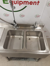 Stainless Steel Double Dishwasher Sink With Pre Wash Spray, 160cm  (NCE6116)