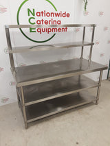 Stainless Steel Table With Lower Shelving & Overtable Shelving 150x70cm (NCE6121)