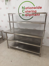 Stainless Steel Table With Lower Shelving & Overtable Shelving 150x70cm (NCE6121)