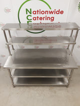 Stainless Steel Table With Lower Shelving & Overtable Shelving 150x70cm (NCE6121)
