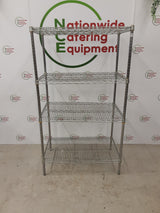 Four Tier Galvanised Wire Shelving Unit, 90X53cm (NCE6128)