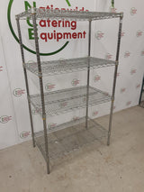 Four Tier Galvanised Wire Shelving Unit, 90X53cm (NCE6128)