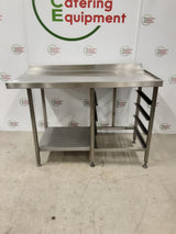 Stainless Steel Dishwasher Exit Table With Racking, 130cm (NCE6168)
