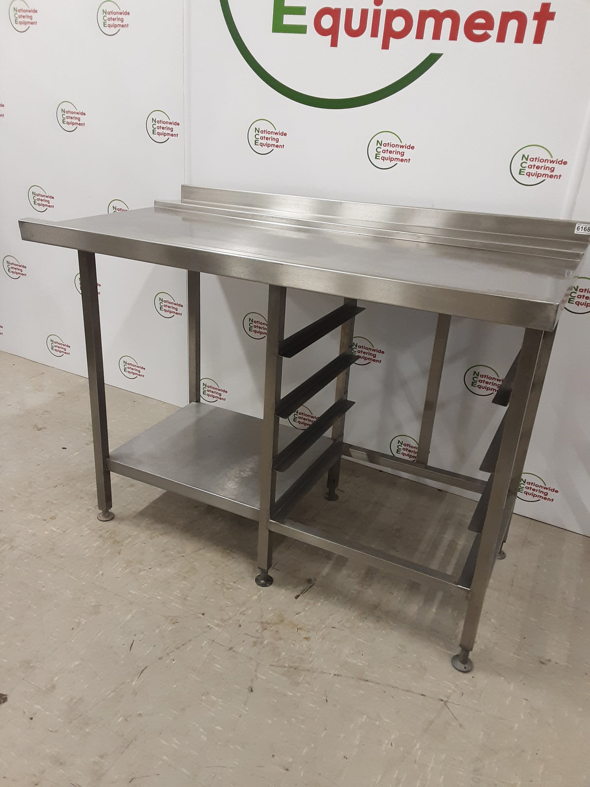 Stainless Steel Dishwasher Exit Table With Racking, 130cm (NCE6168)