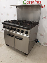 Lincat Opus 800 Duel Fuel Natural Gas Six Burner Stove & Electric Convection Oven, Model- OD7007/N (NCE6004)
