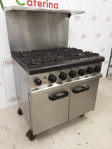 Lincat Opus 800 Duel Fuel Natural Gas Six Burner Stove & Electric Convection Oven, Model- OD7007/N (NCE6004)