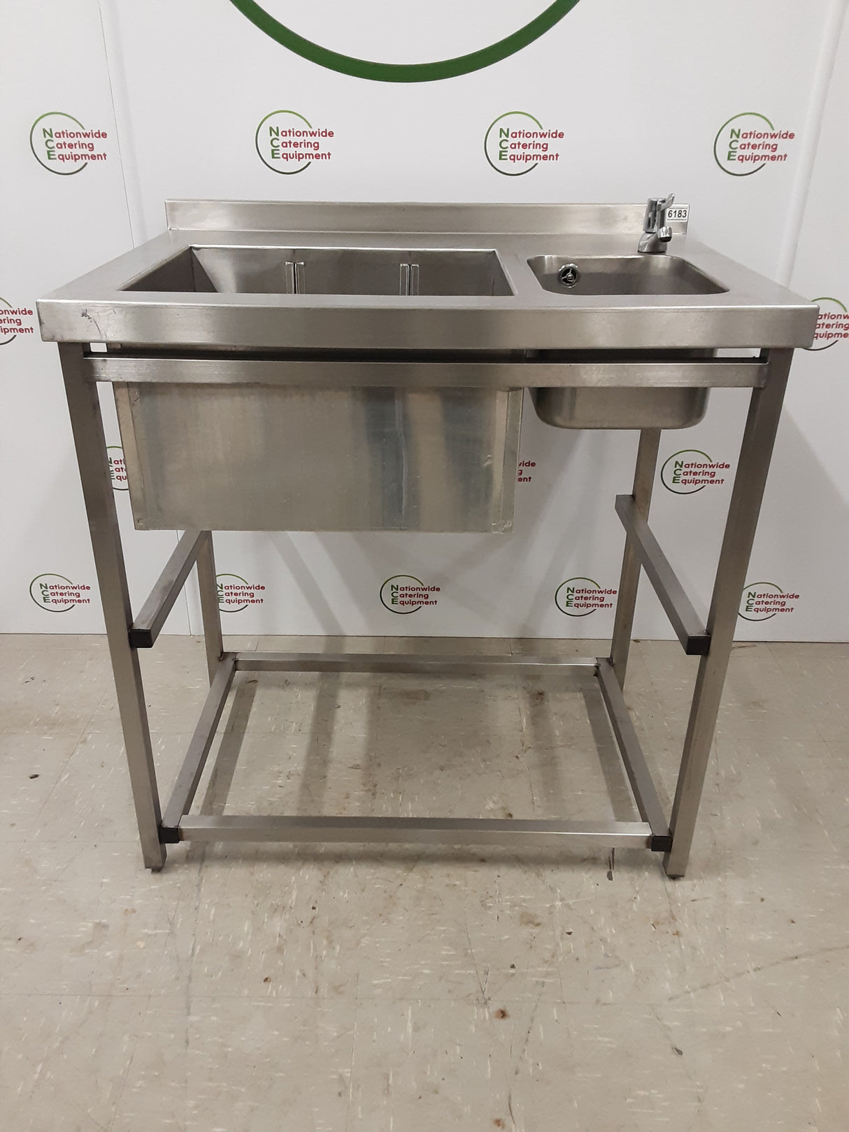 Stainless Steel Double Basin Cocktail Sink (NCE6183)