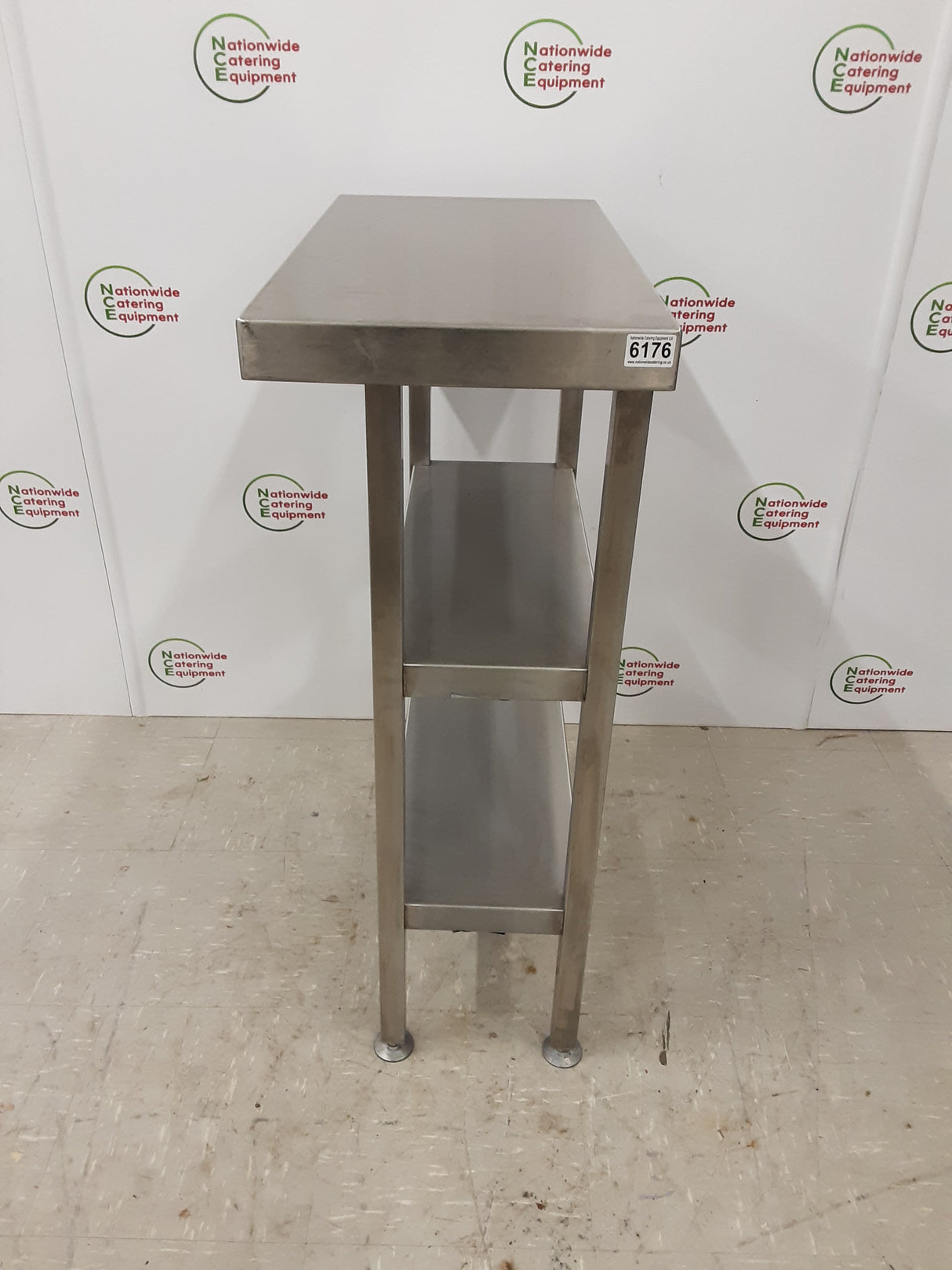 Stainless Steel Filler Table With Two Lower Shelves 35x70cm (NCE6176)