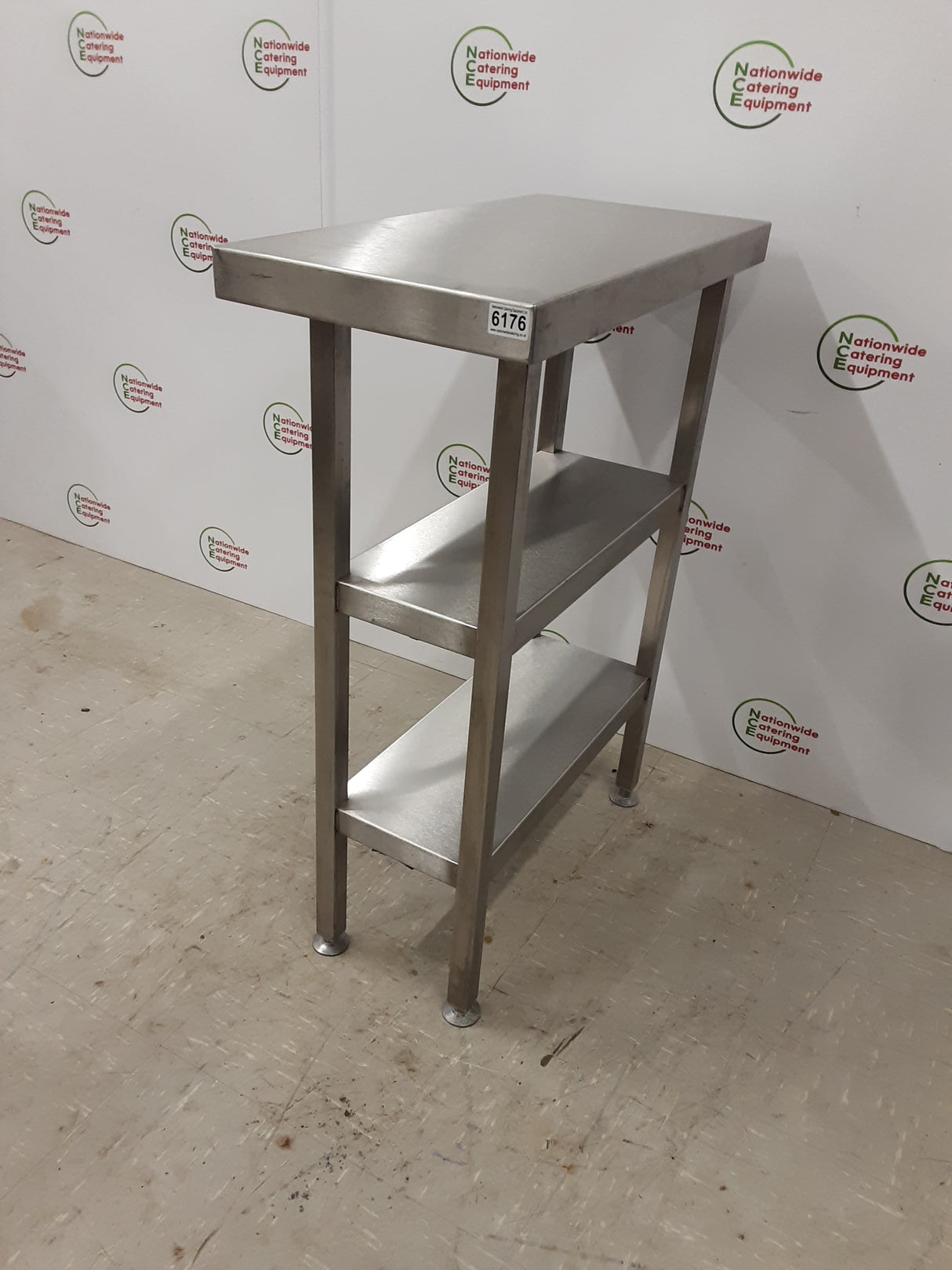 Stainless Steel Filler Table With Two Lower Shelves 35x70cm (NCE6176)