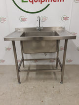Stainless Steel Single Sink, 100cm, New Mixer Tap (NCE6185)