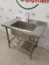 Stainless Steel Single Sink, 100cm, New Mixer Tap (NCE6185)